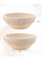 Load image into Gallery viewer, (Set of 2) 9 inch Round Bread Proofing basket.