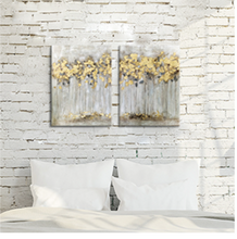 Load image into Gallery viewer, Abstract Forest Canvas Picture Artwork: Golden Autumn Tree Wall Art Printed on Canvas for Bedroom.